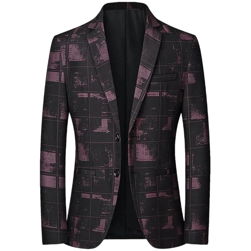 Chaquetas ajustadas con cuello en V y botonadura simple para hombre, chaquetas casuales, X106 rojo, M