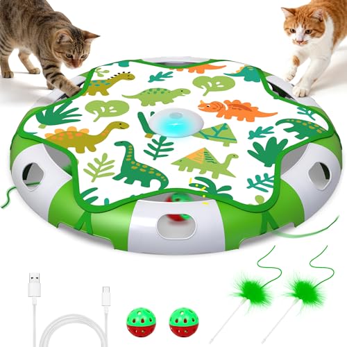 Jouet interactif pour chat rechargeable avec plume mobile et chant d'oiseau réaliste