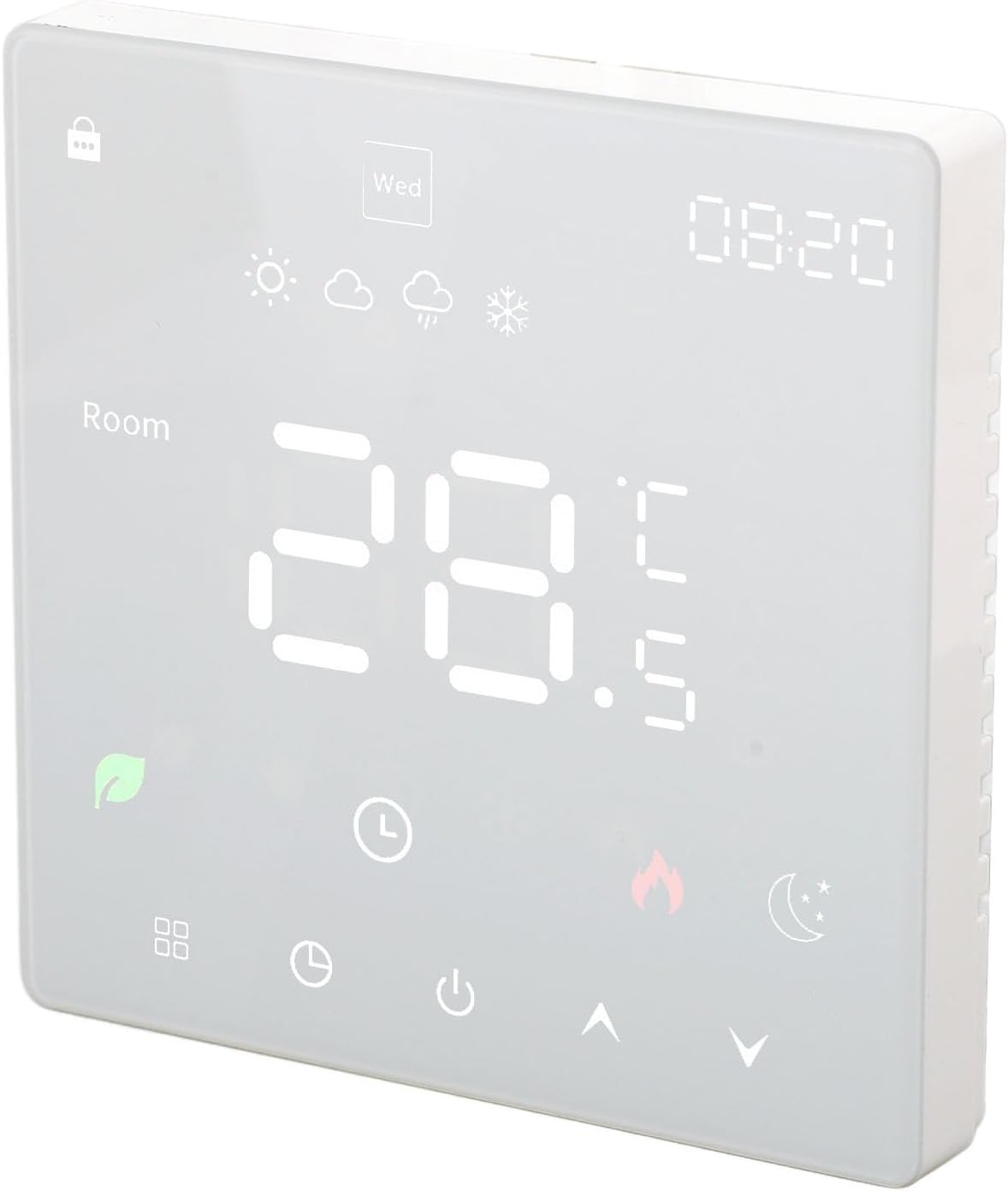 ZJchao Touch Smart Thermostat Electric Floor Heat Temperature Control Switch AC Touch Screen Programmable Thermostat for Homes Offices Hotels Villas Apartments Retardant PC LCD Display
