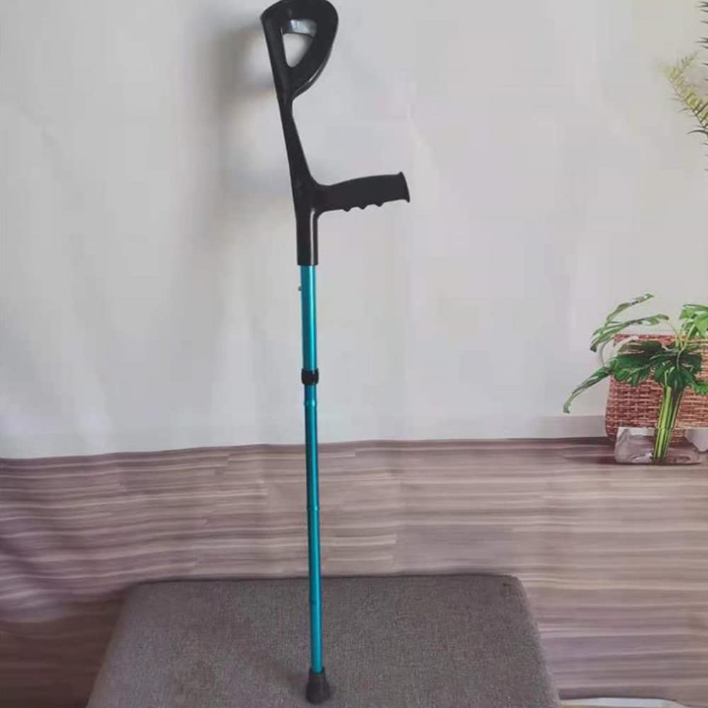 KADEUX Muletas De Codo Plegables Bastones para Adultos, Muleta De Antebrazo Ajustable De Altura De 5 Niveles, Muleta Axilar Ergonómica De Aluminio, Bastones Portátiles (Color : Blue)