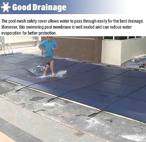 Bâche d'hiver robuste avec ancrages en laiton et kit d'installation – Solution de sécurité anti-poussière pour piscines creusées