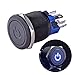 Ulincos Latching Push Button Switch U22A4 1NO1NC SPDT ON/Off Black Metal Shell with Blue LED Suitable for 22mm 7/8" Mounting Hole(Blue)