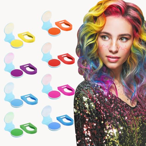 8 Colors Washable Hair Chalk,Halloween Safe Temporary Hair Dye Color Makeup for Adults,Ideal for Cosplay Carnival Singer Concerts Sport Events Birthday Party