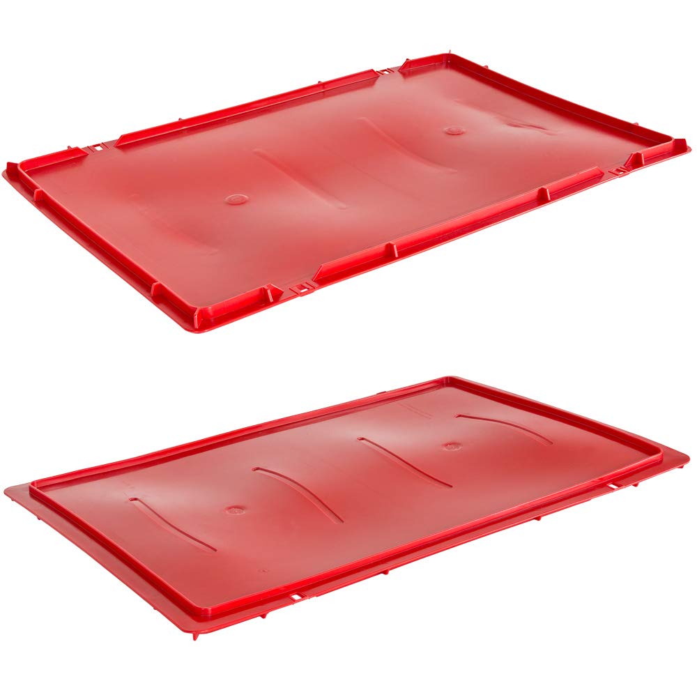 Kingpower pokrywka Eurobox 1-30 x pokrywka, skrzynka na mięso, 40 x 60 cm, pokrywka, skrzynka na mięso, pokrywka, skrzynka do układania w stos, 40 x 60 cm, czerwona, do wyboru