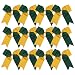 ICObuty Cheer Bows 6 Inch 2 Color Ponytail Holder Hair Tie 16 Pcs Hair Bow Cheerleader Bows Hair Tie (Forest green/Gold)