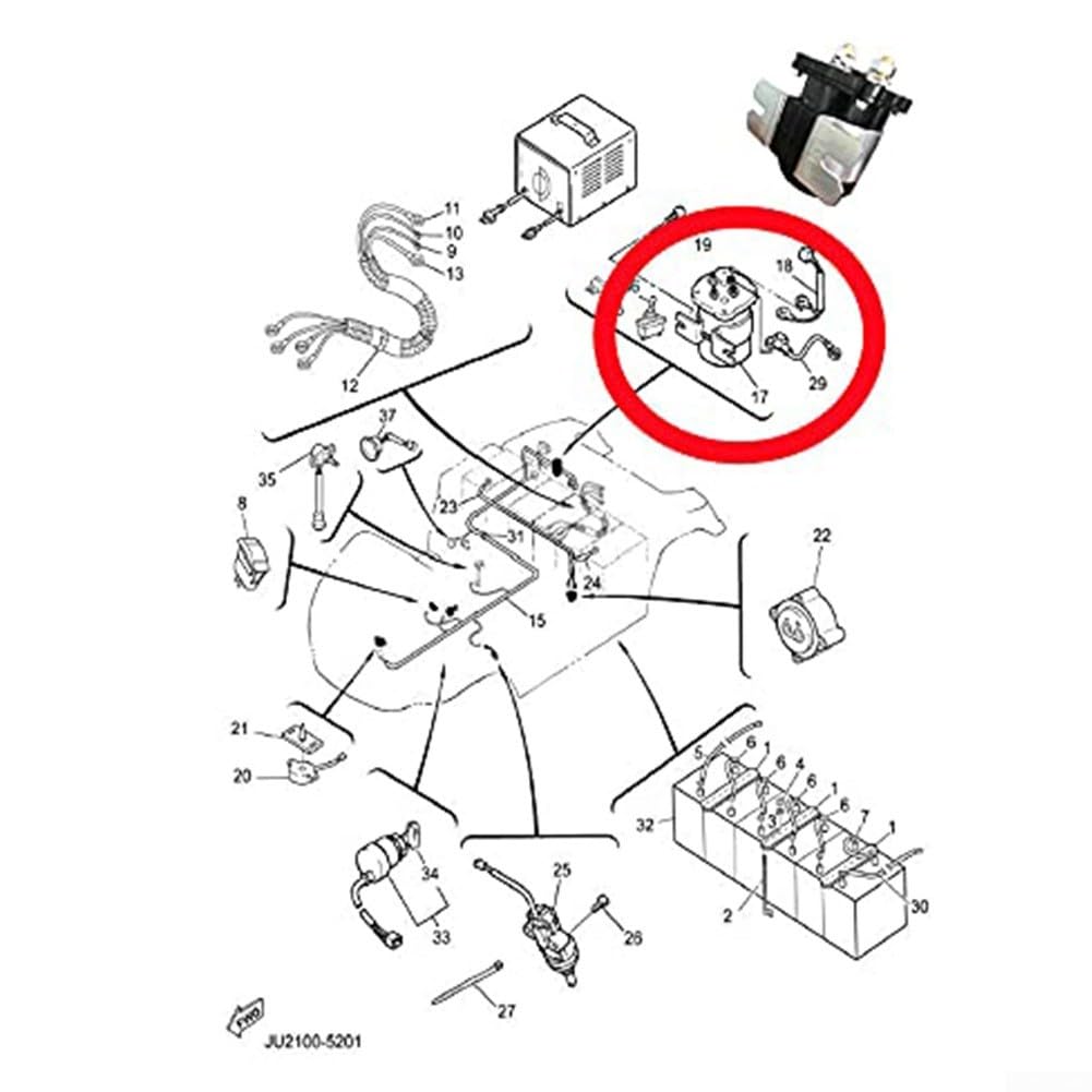 Elettrovalvola a solenoide di dovere 48V per il carrello elettrico di golf e il terminale del veicolo 4 con i contatti d'argento OEM per la serie Motrec G19 dal 1995 Costruzione robusta Alta