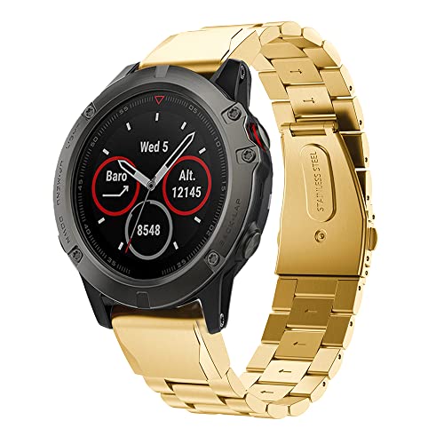 Bracelet de rechange acier noir Garmin Fenix 6X 6S 6 5X 5 5S 3HR 20 22 26mm