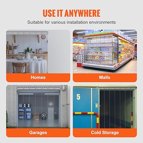 VEVOR Strip Curtain, 84" Height x 42" Width, 0.08" Thickness, 7PCS Clear PVC Strip Door Curtain, Freezer Curtain, Plastic Door Strips for Walk in Freezers, Coolers & Warehouse Doors, with 50% Overlap by VEVOR - Image 6