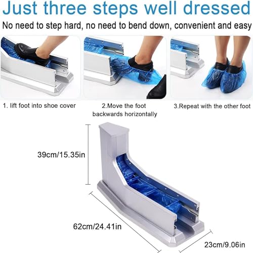 Dispensador automático de la cubierta del zapato para el hogar y la oficina, la máquina portátil de los sobreespirados de plástico sostiene 50 cubiertas, herramienta de protección del piso higiénica p