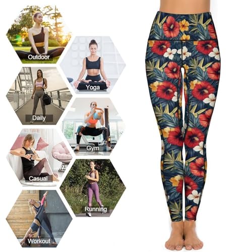 Legging imprimé fleurs tropicales taille haute anti-transpensation - 4