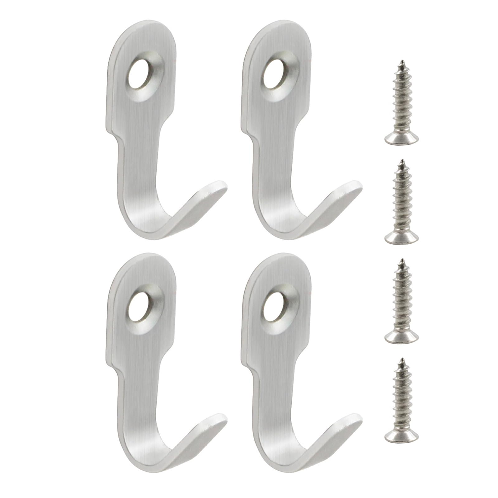 of 4 Portable Stainless Steel Coat Hook Rustproof and Sturdy for Hanging Towels Bags Clothes in Any Room Use Easy Installion Hook