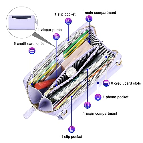 Image of nuoku Women's Small Crossbody Bags Wristlet Clutch Wallet Purses with Card Slot Phone Holder