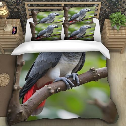 Parure de lit perroquet africain 3D pour transformer la chambre enfant
