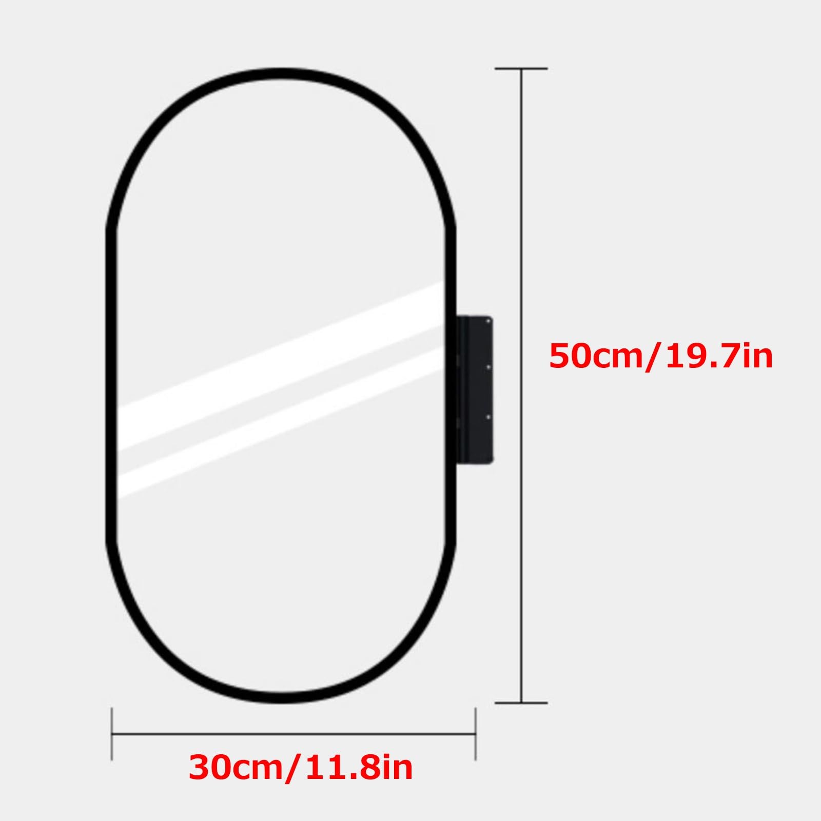 Owalne lustro łazienkowe 30 x 50 cm dekoracyjne lustro z ramą obrotowe narożne lustro ścienne lusterko do makijażu aluminiowa rama HD przeciwwybuchowe czarne złoto białe