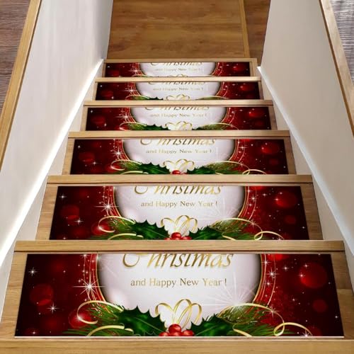 Alfombra para peldaños de escalera de Navidad contra resbalones de niños y perros 2