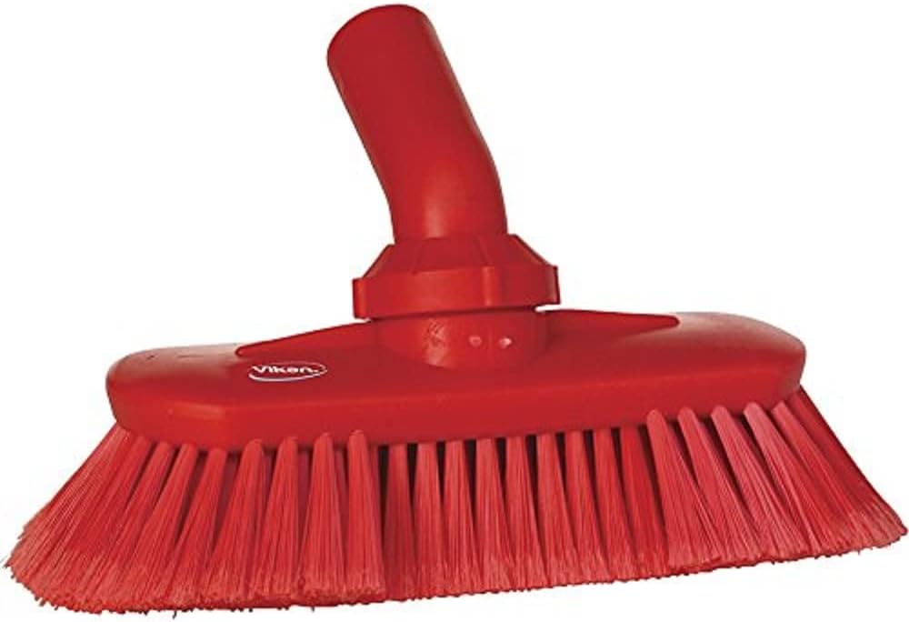 Vikan 70674 Deck Scrub, 9 Inch Polyester Supersoft Bristle, Red