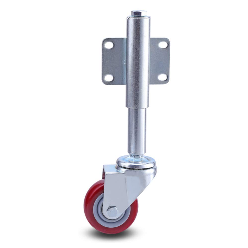 GBRJUYF Heavy Duty 100mm Caster Wheels with Brake - Spring Shock Absorbing Wheels for 100kg Load Capacity - Durable Furniture Casters for Outdoor Gates and Equipment