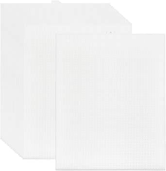 20 Pack Plastic Mesh Canvas Sheets - 10.4x13.5 Inch, 7 Count Per Inch For Embroidery & Craft Projects