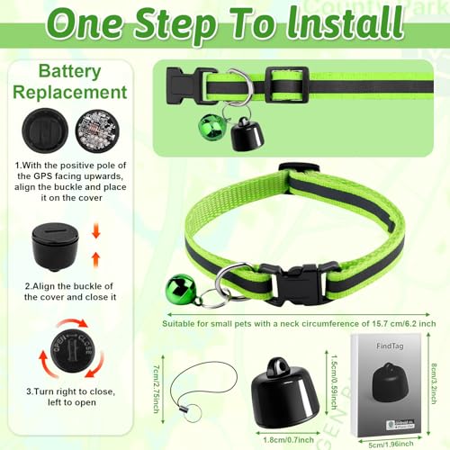 Pipihome GPS Tracker Hund Katze, Mini Katzen Tracker Ohne ABO, Katzentracker Klein Kompatibel mit iOS & Android, Weltweite Standortverfolgung, Mini-Haustierortungsgerät