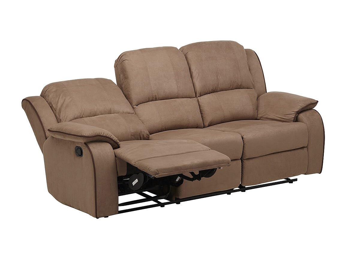 Vente-unique - Canapés 3 Places et 2 Places Relax en Microfibre Hernani - Taupe