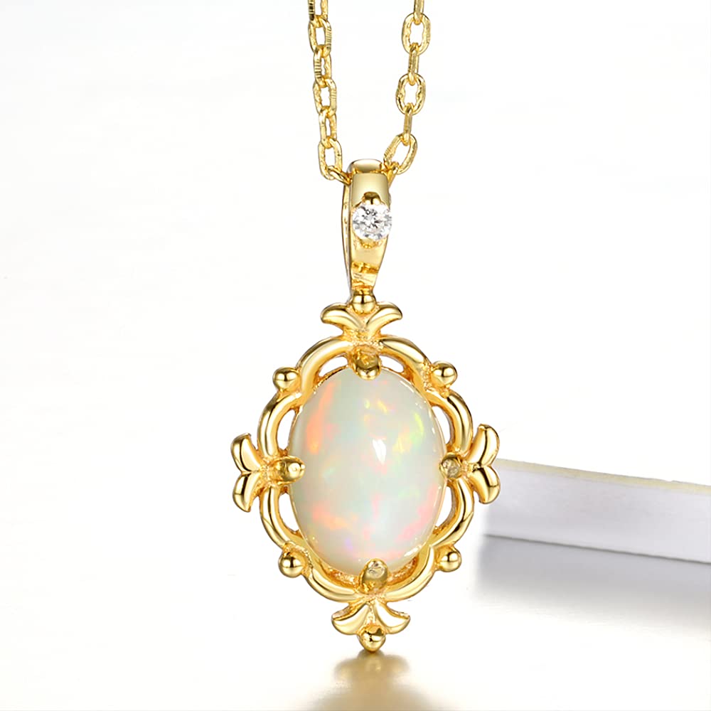 Massive Edelstein-Halskette für Damen, 100% natürlicher Opal-Rosenquarz-Charm-Anhänger-Schmuck