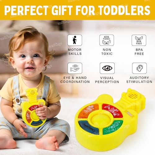Image of Zest 4 Toyz Musical Guitar Toy for Kids with Colorful LED Lights and Sound Toy Battery Operated Baby Toys Musical Instrument Toys Birthday Gift for Kids Boys & Girls - Yellow