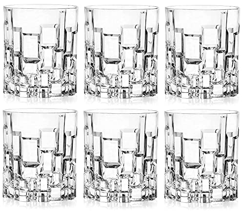 Image of Heavy Base Crystal Rocks Glass - Set of 4 Pcs, 300ml Ideal for Whisky, Bourbon, and Cocktail Serving (4, Stone)