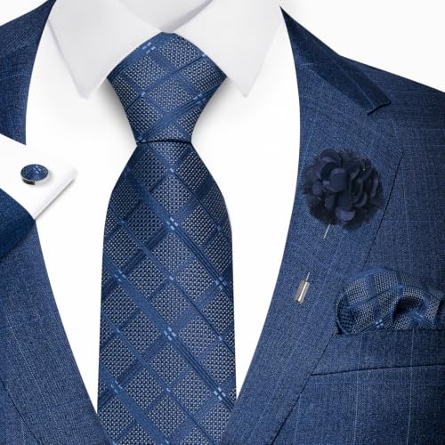 Image of joy alice 70 Colors Ties Set Men Mixed Color Necktie Handkerchief Cufflinks Brooch 3.15 Formal