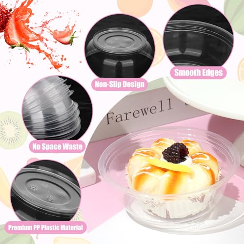 Kesaplan 100 Pack 10 Oz Clear Plastic Bowls, Small Disposable Plastic Serving Bowls thumb #2