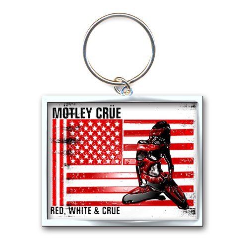 Rock Off - Motley Crue Enamel Keychain Red White & Crue