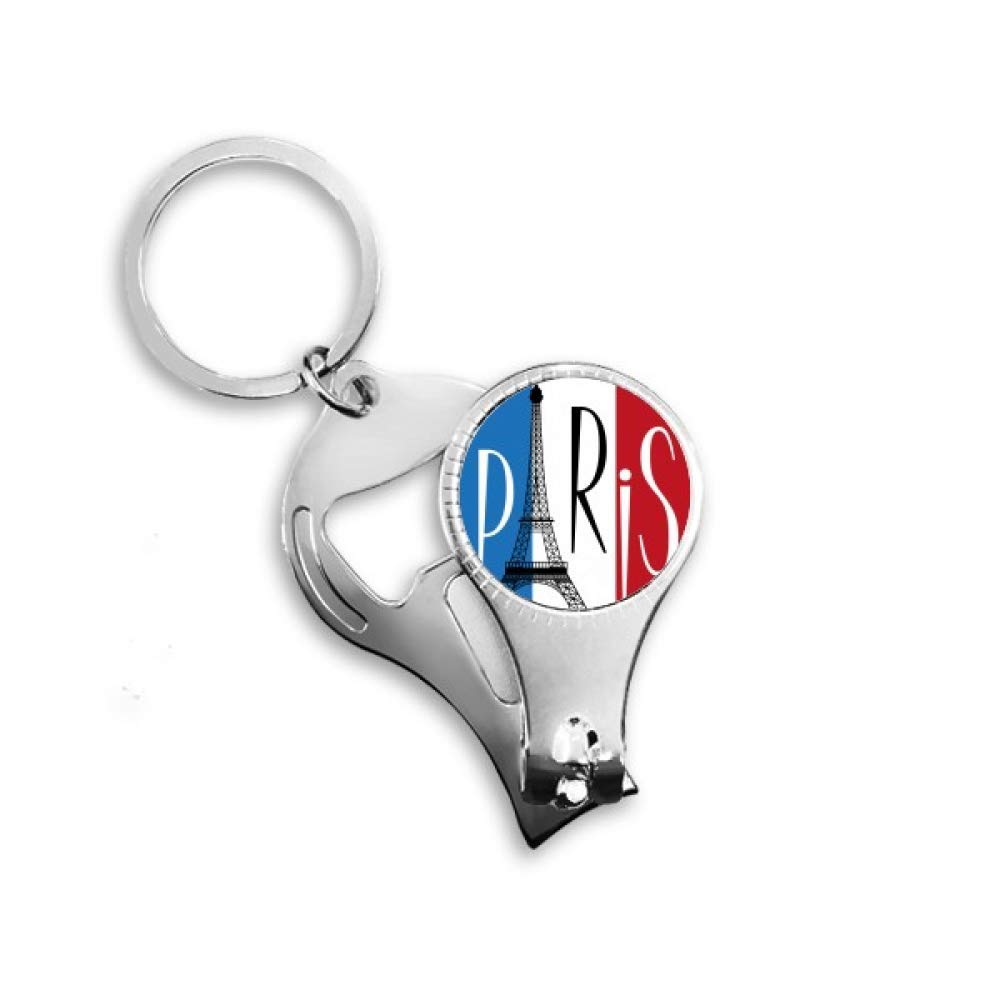 Porte-clé Tour Eiffel Paris avec coupe-ongles et décapsuleur France