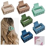 Medium Claw Hair Clips for Women Girls, 2" Matte Rectangle Small Hair Claw Clips for Thin/Medium Thi