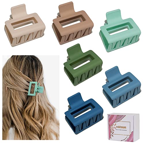 Medium Claw Hair Clips For Women Girls, 2" Matte Rectangle Small Hair Claw Clips For Thin/Medium Thick Hair, Hair Jaw Clips Nonslip Clips (Blue+Green Color) #TOP4
