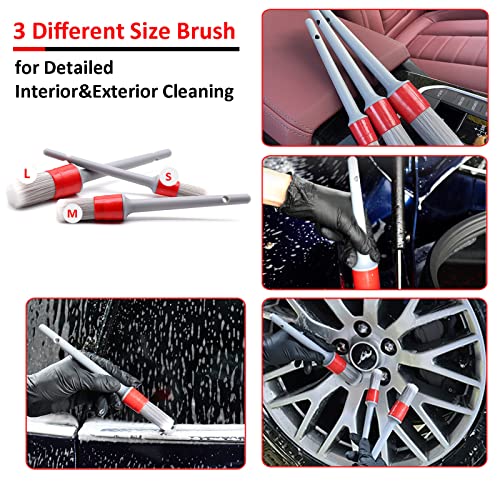Car Interior Cleaning Duster Brush Kit, Awsom Versatile Car Detailing Cleaning Brush Scratch Free Vehicle Dusters #TOP2