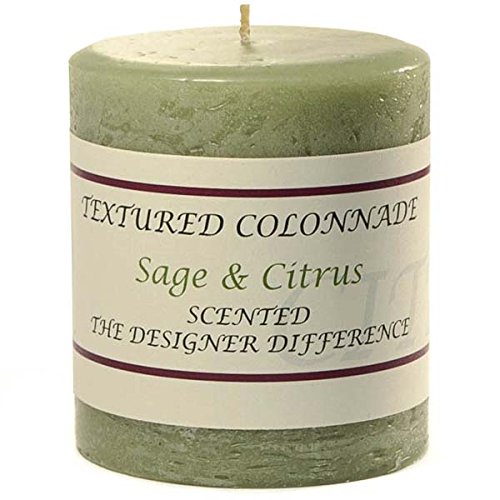 Kys Pack Of 2, Textured 3 Inch X 3 Inch Pillar Candles Sage And Citrus For Weddings cover