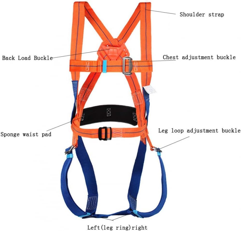 Harnais Antichute, Kit De Protection Antichutes, Harnais d'escalade Protection Antichute De Sécurité Complète du Corps,Portante 100 Kg pour Ceinture, Ceinture De Sécurité