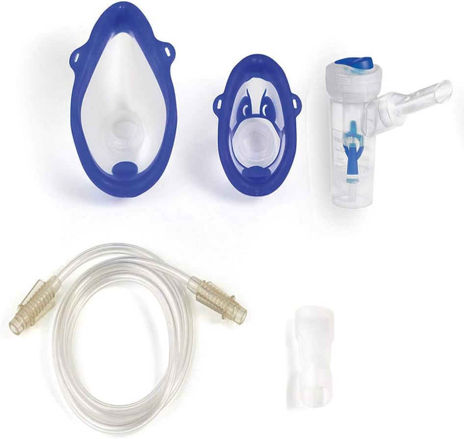 Nuvita NU-0088 - Replacement Kit for Nebuliser 5020A – 4 pcs Included: 1 x ampule, 2 x Masks (Adult and Kid), 1 x Connection Tube, 1 x Complete Nozzle - UE Brand