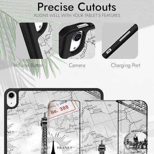 Image of Robustrion Case Cover for iPad Air 11 inch Cover M4 / M3 / M2 / iPad Air 5th Generation Cover /iPad Air 4th Generation with [Pencil Holder] for iPad Air 11 inch M4 M3 M2 /Air 4 5 10.9 inch - Eiffel