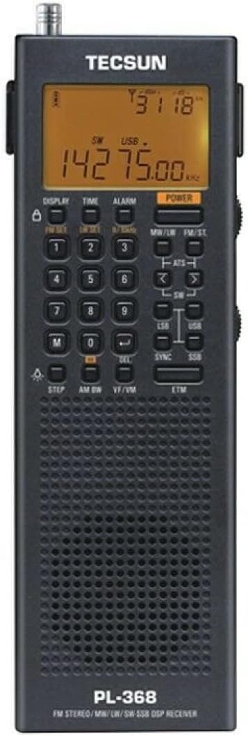 EnergyPower TECSUN PL-368 Battery Set of 2, SSB / Synchronous Detection / Long Wave [Replacement Battery BL-5C Included] Digital DSP Pocket Short Wave Radio Ultra Compact External Antenna for Long and