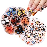 AYVRUOP 1 boîte breloques pour ongles halloween,breloques pour nail art halloween 3D,Bijoux Ongles Nail Art,Strass Ongle Nail Art,Decoration Ongles Nail Art,Deco Ongle Nail Art