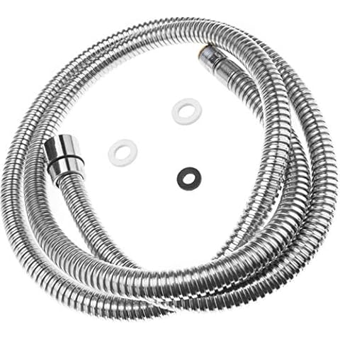 Stainless Steel Home Kitchen Pull Out Flexible Spray Hose Basin Bath Tap Hose Replacement 1.5m (59") Cover
