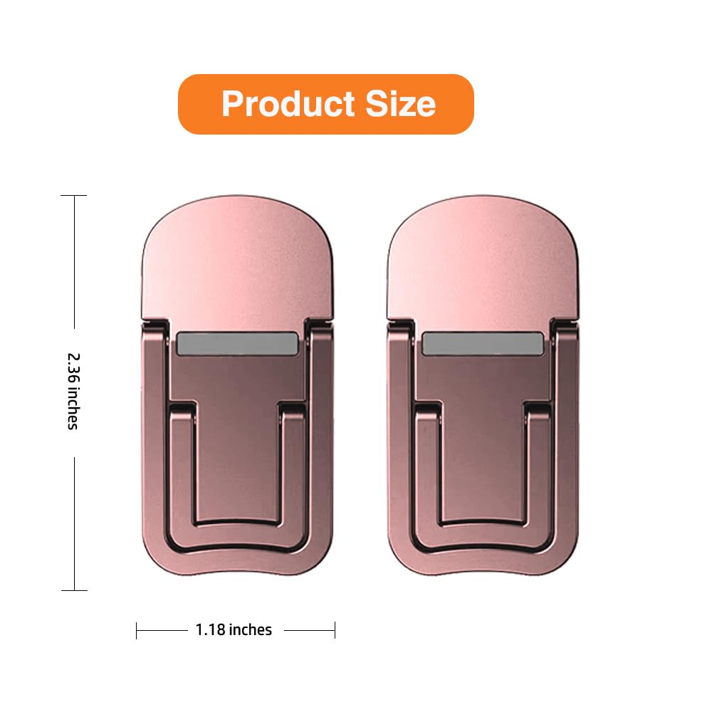 2 soportes plegables de aleación de zinc para laptop, elevador de teclado portátil con 2 ángulos ajustables, soporte invisible autoadhesivo para portátil y elevador de teclado para escritorio