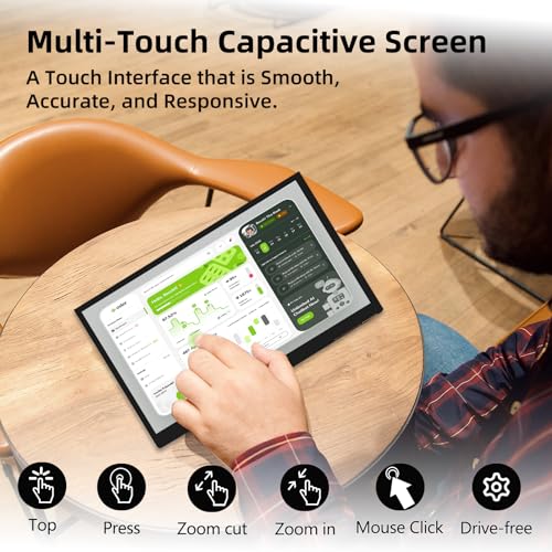 Image of Raspberry Pi Screen, 10.1 Inch Touchscreen Monitor, IPS 1024x600, Dual Built-in Speakers, HDMI Portable Monitor Compatible with Raspberry Pi 5 /4 /3 /Zero,Driver Free