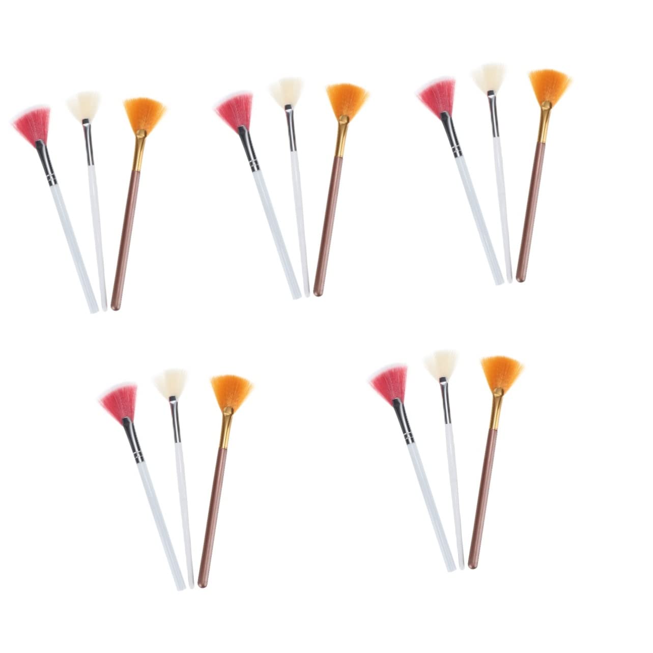 15 Pz Pennello a Ventaglio Forniture Cosmetiche Pennello a Forma Di Ventaglio Per Contorni Pennelli Per Il Trucco Degli Occhi Abito Per Crema Bb Cosmetico
