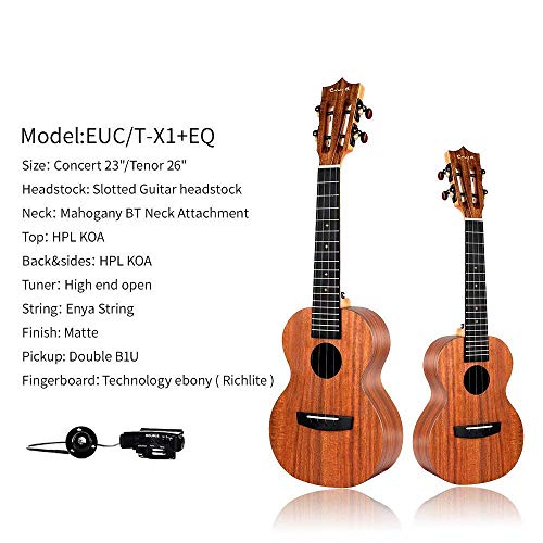 Enya Ukulélé Concert EUC-X1 EQ 23 Pouces HPL électrique Ukulele débutants Petite Hawaïen Guitare avec Sac Accordeur… - Les Beatles, Paul McCartney, John Lennon, RIngo Starr, George Harrison Enya Ukulélé Concert EUC-X1 EQ 23 Pouces HPL électrique Ukulele débutants Petite Hawaïen Guitare avec Sac Accordeur… – Image 5