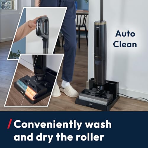 Hoover HW3 Plus 2in1 Wet and Dry Cordless Vacuum Cleaner and Mop Floor Washer for Delicate and Hard Floors - 40 min runtime, Anti-Twist, Auto-Clean with Hot Air Drying, Double Edge Cleaning [HW3P10]