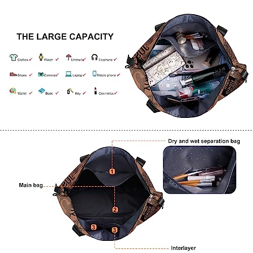 HUA ANGEL Women Travel Duffel Bag Lightweight Sport Gym Bag Waterproof Weekend Overnight Bag with Wet and Dry Separation Pocket for Travel Gym Training Yoga Fitness Swimming - Image 2