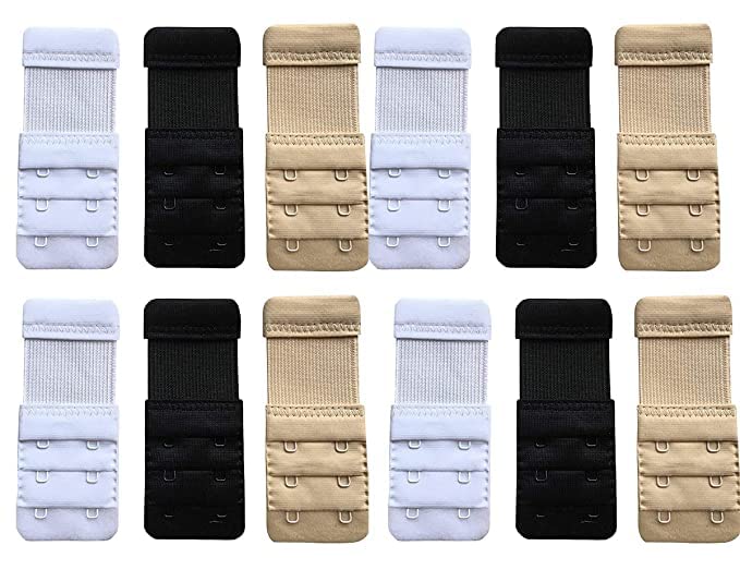 lpx � Bra Hook Extender-2 Hook - 3 Rows (with Extra Elastic) Save Your Bra Increase (Multicolor (Pack of 12))-picture-25