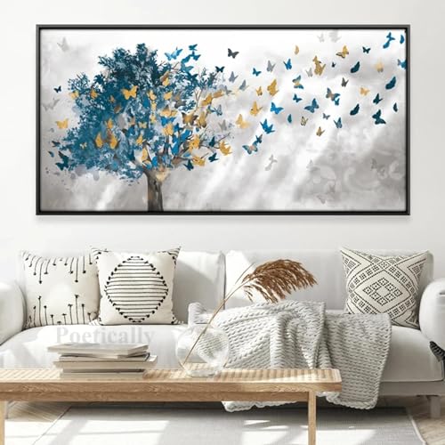 Peinture sur toile murale pour habiller un grand mur vide, cadre abstrait 70x145 cm