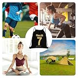 QhgPnt Football Kit Bag, Drawstring Backpack for Football Gear, Ronaldo Inspired Gifts for Boys, 32CM X 40CM Black Sports Storage Bag, Footballs Kits Organizer for Kids - Image 7